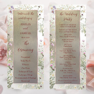 Elegant Floral Autumn Wedding Flat Program
