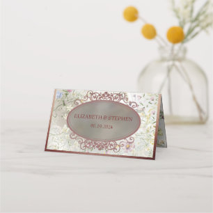 Elegant Floral Autumn Wedding Place Card