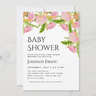 Elegant Floral Baby Shower Invitation