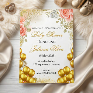 Elegant Floral Baby Shower Invitation
