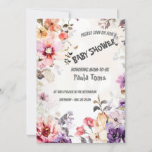 Elegant Floral Baby Shower Invitation