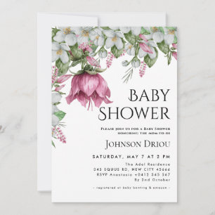 Elegant Floral Baby Shower Invitation