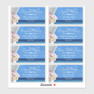 Elegant Floral Beach Summer Guest Shipping Label