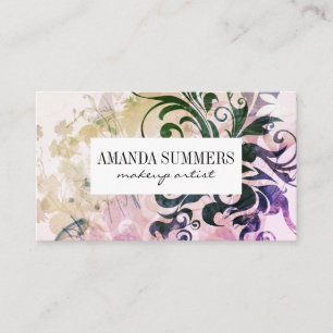 Elegant Floral Beauty Salon Business Card