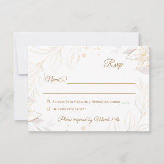 Elegant Floral Beige Response Card