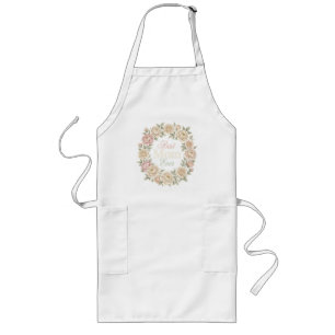 Elegant Floral Best Mom Ever Wreath Long Apron