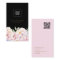 Elegant Floral Black Business Card with QR code 
