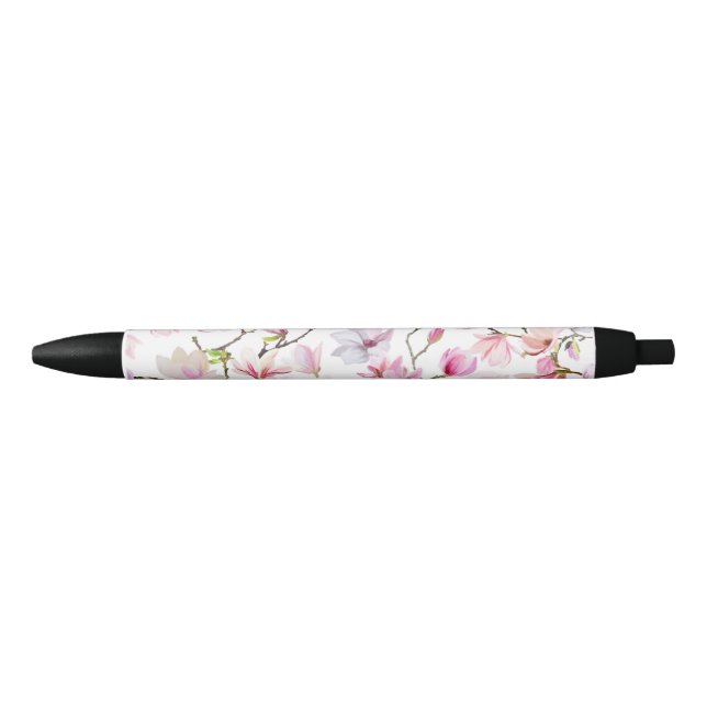 elegant floral black ink pen (Front)