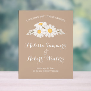 Elégant floral blanc marguerites Mariage beige
