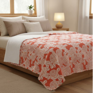 Elegant Floral Blanket with Vintage Charm