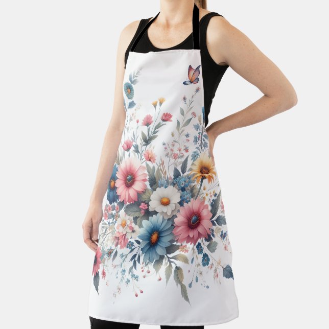 Elegant Floral Blooms Apron (Insitu)