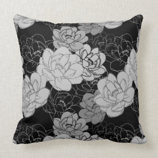 Elegant Floral Blooms Throw Pillow