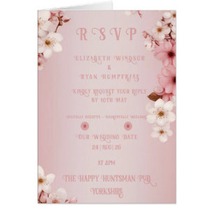 Elegant Floral Blossom Wedding Invitation Design