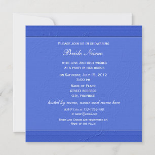 Elegant floral blue bridal shower invitations. invitation