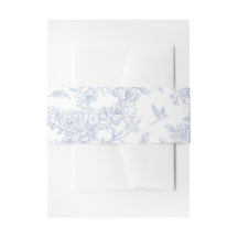 Elegant Floral Blue French Toile