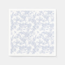 Elegant Floral Blue French Toile