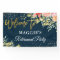 Elegant Floral Blue Gold Retirement Party Banner