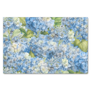 Elegant Floral Blue Hydrangea Pattern Decoupage Tissue Paper