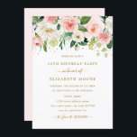 Elegant Floral Blush Gold 16th Birthday Invitation<br><div class="desc">More pretty floral birthday Invitations in the Little Bayleigh Store!</div>