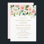 Elegant Floral Blush Gold 16th Birthday Invitation<br><div class="desc">More pretty floral birthday Invitations in the Little Bayleigh Store!</div>