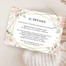 Elegant Floral Blush Pink Gold Chic Wedding Detail