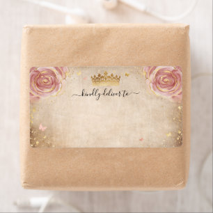 Elégant Floral Blush Rose Gold Crown Livraison
