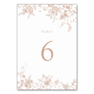Élégant Floral Blush rose Mariage Numéro de table