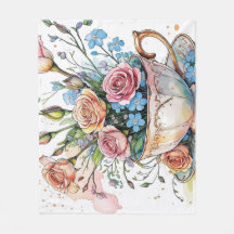 Elegant floral boho Fleece Blanket
