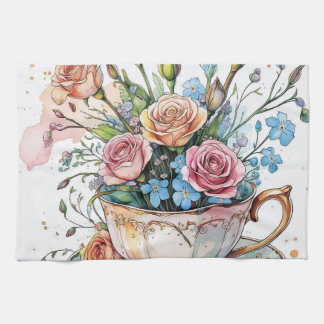 Elegant floral boho kitchen towel