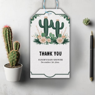 Elegant Floral Boho Modern Cactus Baby Shower Gift Tags