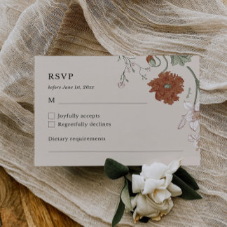 Elegant Floral Boho RSVP Card