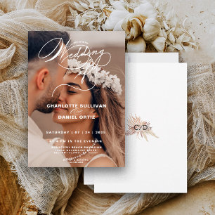 Elegant Floral Boho The Wedding Of Photo Invitation