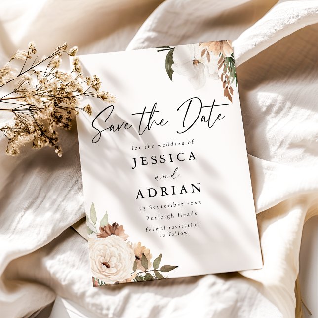 Elegant Floral Boho Wedding Save The Date (Creator Uploaded)