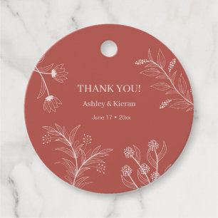 Elegant Floral Bohol Wedding Favour Tags