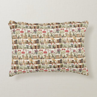 Elegant Floral Bookshelf Accent Pillow