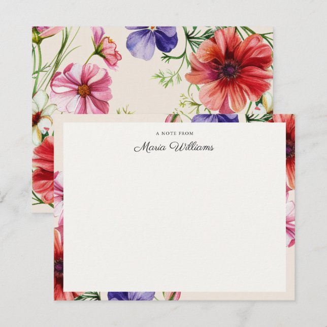 Elegant Floral Border Card (Front/Back)