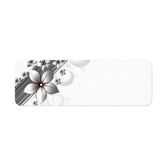 Elegant floral border labels in black (Front)
