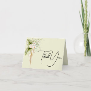 Elegant Floral Border  Thank You Card