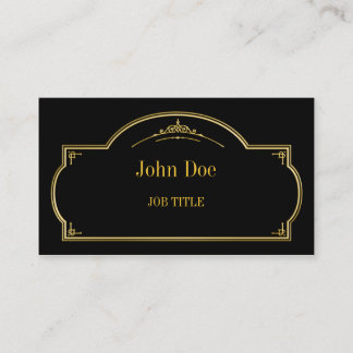 Elegant floral borders, gold business card