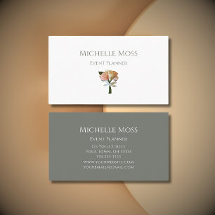 Elegant Floral Botanical Blush Roses Professional Business Card