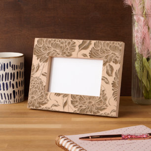 Elegant Floral Botanical Flower Pattern Etched Frames