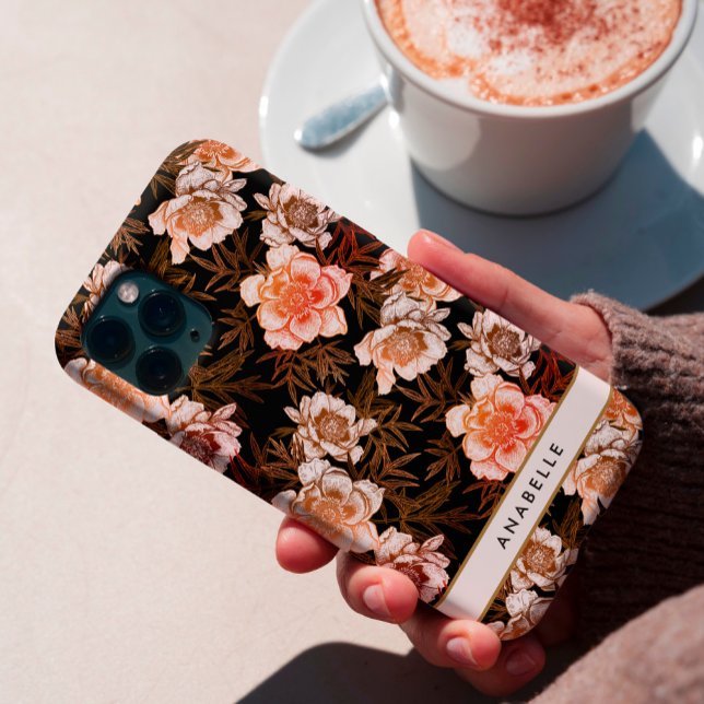 Elegant Floral Botanical Pattern Monogram Case-Mate iPhone Case (Creator Uploaded)