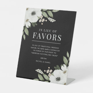Elegant Floral Botanical Wedding In Lieu of Favour Pedestal Sign