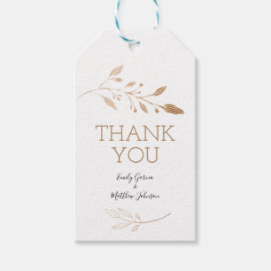Elegant Floral Botaniqe Gold Foil Wedding Gift Tags