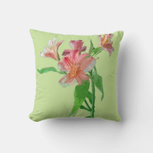 Elegant Floral Bouquet Cotton Throw Pillow