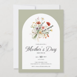 Elegant Floral Bouquet Mother’s Day Brunch Invitation