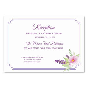 Elegant Floral Bouquet Reception Card