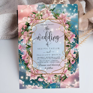 Elegant Floral Bouquet Rosy Wedding Invitation