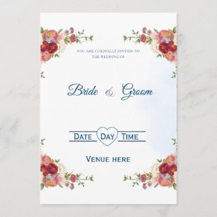 Elegant Floral Bouquet Wedding Invite