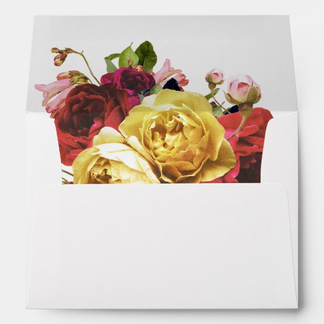 Elegant Floral Bouquet with Your Return Address Envelope (Back (Bottom))